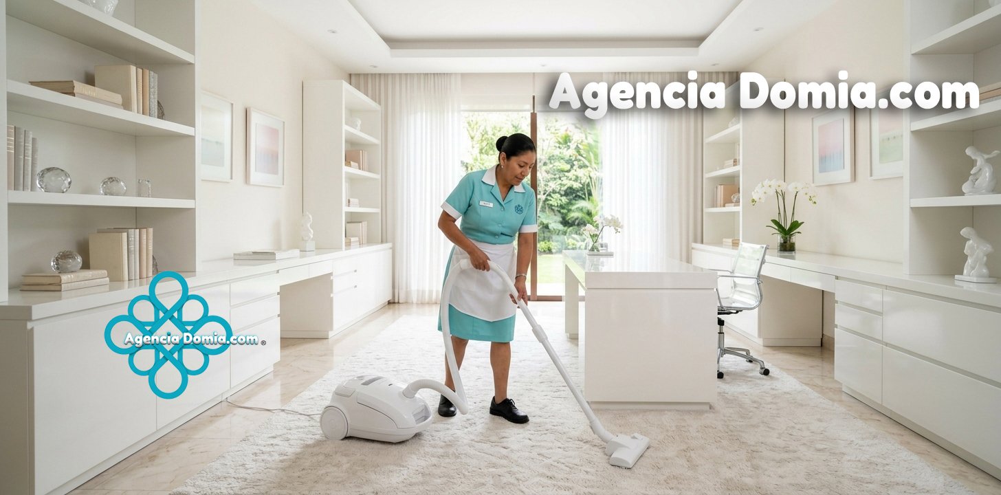 Servicio profesional de limpieza residencial y aspirado de alfombras en Monterrey por Agencia Domia.